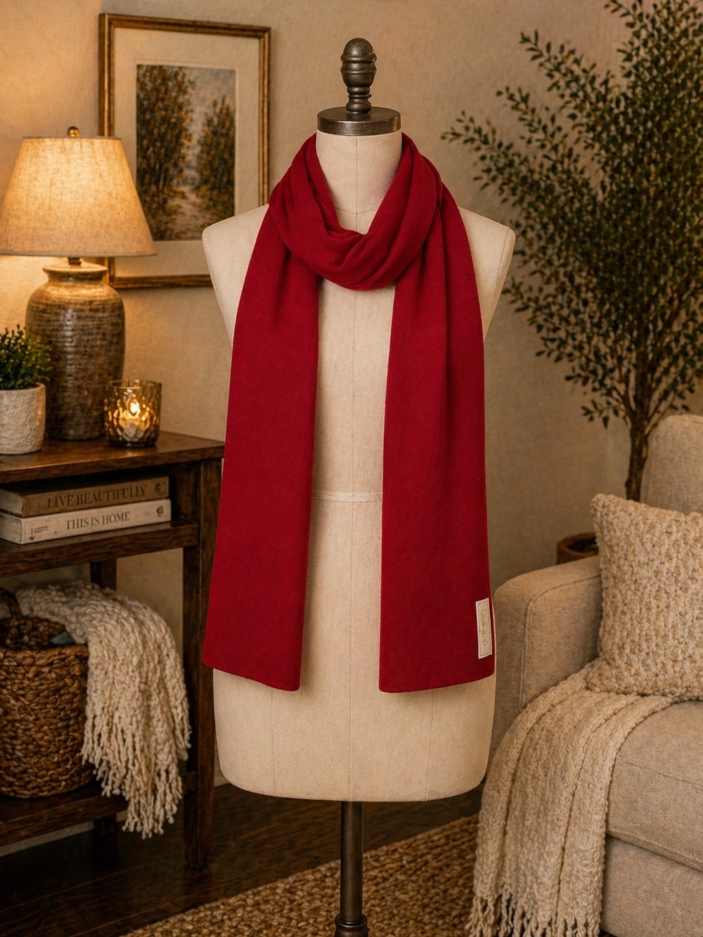 Authentic Coach Red Poppy Graffiti and White Logo Knit Scarf ♥️ - Picture 2 of 4